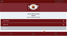 Tablet Screenshot of danasindiancuisine.com